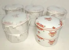 新品10セット】たち吉 TACHIKICHI 2段重 二段小鉢 丸皿 重皿赤絵