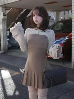 ANDMARY Grenda pleats set mini dress - メルカリ