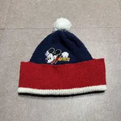 Disney ミッキーマウス　ボンボンニット帽　ビーニー　ビンテージ