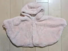 ベビーポンチョ フリース素材 ピンク