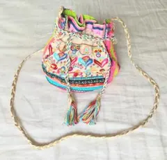 STAR MELA スターメラ　ショルダーバッグ　刺繍巾着バッグ