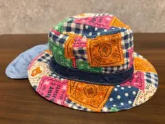 【ホットビスケッツ】ミキハウス 日よけカバー付き 帽子 M(50-52cm)