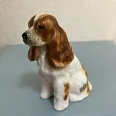 陶器製イングリッシュコッカースパニエル人形　置物　犬ドッグわんちゃんフィギュア