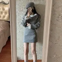 グレー パール セットアップ