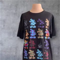 Disney Resort ディズニー ミッキー総柄プリントTシャツ ブラック