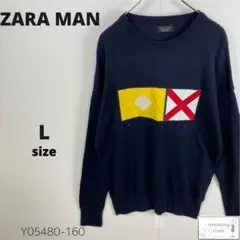 訳あり ZARA MAN ザラ ニット トップス 薄手 カジュアル コットン混