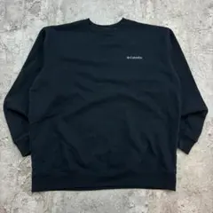 Columbia　スウェット　XL　ブラック　無地　古着　ワンポイント