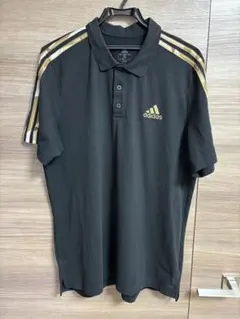 adidas ポロシャツ ブラック ゴールドのサムネイル