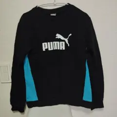 PUMA トレーナー ブラック/ターコイズ 160センチ
