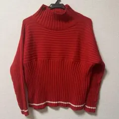 ロペピクニック　リブ編み赤セーター サイズ40
