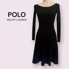 LAUREN RALPH LAUREN ニットワンピース レザーパイピング 黒 LAUREN RALPH LAUREN ニットワンピース レザーパイピング 黒 - メルカリ