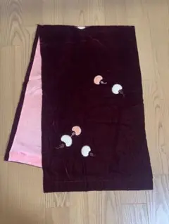 着物　ショール　別珍　ベルベット　ワインカラー　　リメイク用
