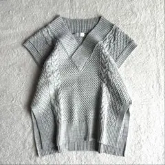 極美品　ガリャルダガランテ　綿ポリエステル アランニットベスト　ゆったり