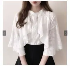 GRL グレイル 花柄シアーケープ風ブラウス[gf53]のサムネイル