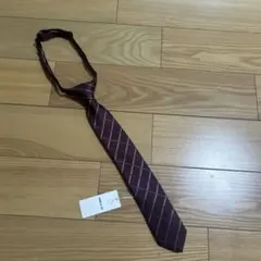 新品☆コムサイズム　エンジ　ウィンドペン柄ネクタイLL