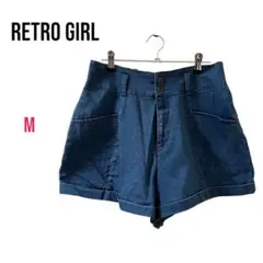 【復古女孩】短褲 深藍 M 柔軟材質 休閒 美品