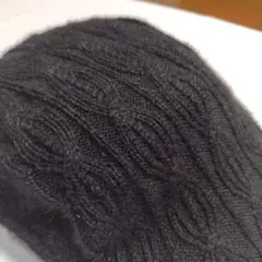 ☆☆☆【美品】CA4LA 黒 ニット ハンチング ケーブル編み