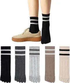 5本指ソックス レディース 夏用 メッシュ 5足セット 綿 薄手 蒸れない 新品