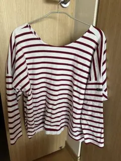 Le Minor ビッグバックVネックボーダープルオーバー　ボーダーTシャツのサムネイル