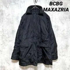 【BCBGMAXAZRIA】中綿ロングジャケット 薄手軽量 黒 M ポケット