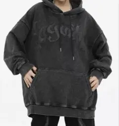 ユニセックス　前ロゴプリント　オーバサイズパーカー　Mサイズ DIAVEL