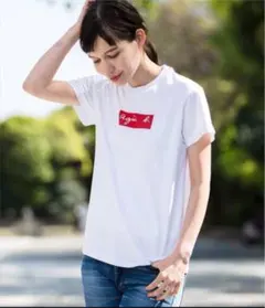 アニエスベー × アダムエロペ ボックスロゴtシャツ