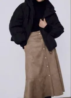 新品　ZARA フロントボタン フェイクスエード スカート サイズS