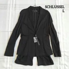 新品タグ付き SCHLÜSSEL テーラードジャケット 黒 Lのサムネイル