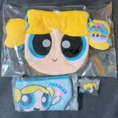パワーパフガールズ バブルス ぬいぐるみ巾着 三角ポーチ めじるしアクセサリー2