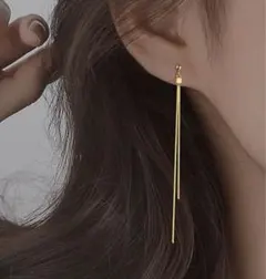 ピアス メタルタッセル ロングピアス ゴールド