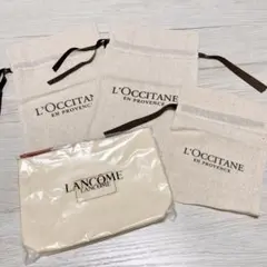 ランコム　ポーチ　ロクシタン　巾着　キャンバス素材