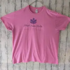 アメリカ古着　半袖Tシャツ　GILDAN　2XL　VOLUNTEER　ピンク