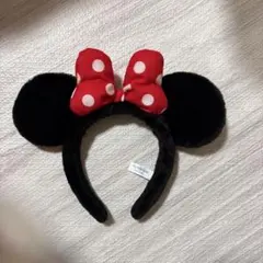 ミニーマウス カチューシャ 赤い水玉リボン