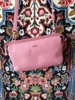 IBIZA ピンク レザー マルチポシェット
