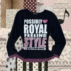 ゆ*様 y2k キッズ Tシャツ 長袖 文字T ドット 平成ギャル 平成女児 ピ