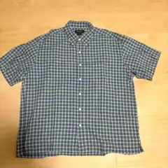 ブルックス ブラザーズ シアサッカー素材 チェック 半袖シャツ XL