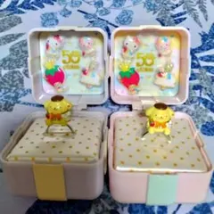 ポムポムプリン いちご新聞50周年ゆめきゅんリングBOX 色違い2個セット