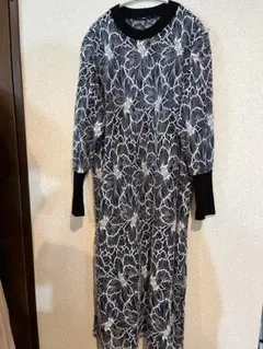 loaf フラワープリント 長袖ワンピース