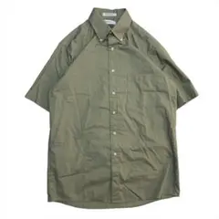 90s ヴァンヒューゼン 半袖BDシャツ メンズL カーキ アースカラー 古着