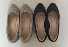 NUOVO チェック柄とブラックのパンプス 2足