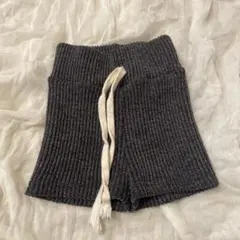 anon babyリブ編みグレーショートパンツ