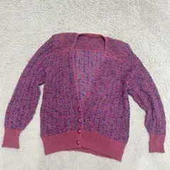 レトロ ニット カーディガン 昭和ヴィンテージ風　肩パッド付き