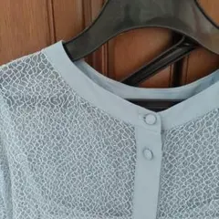 BEAMS 水色 長袖 シャツワンピース レース