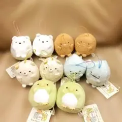 【全5種コンプリート】×2 すみっコぐらし　ばんざいゴムひも付き