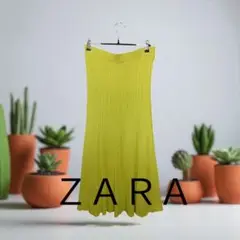 ZARA 『美品』イエロー プリーツスカート