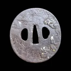 鐵地鋤彫銀象嵌　樹下老人図柄　江戸時代保証　箱付 鐵地鋤彫銀象嵌 樹下老人図柄 江戸時代保証 箱付 - メルカリ