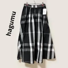 【新品タグ付】hagumu ハグム ビッグチェック ボリュームフレアスカート