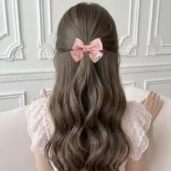 ルネア【Runéa】baby pink1 リボン　ヘアゴム