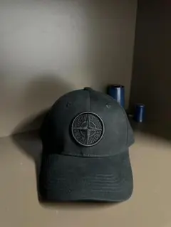 STONE ISLAND ブラック ベースボールキャップ