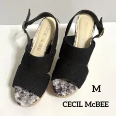 CECIL McBEE 厚底サンダル ブラックデニムのサムネイル